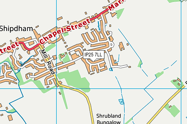 IP25 7LL map - OS VectorMap District (Ordnance Survey)