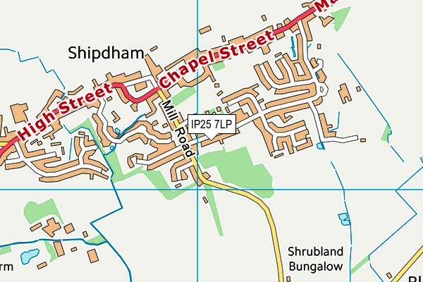 IP25 7LP map - OS VectorMap District (Ordnance Survey)