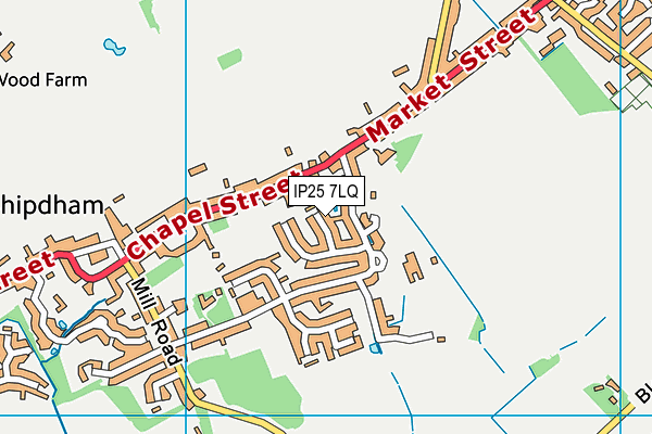 IP25 7LQ map - OS VectorMap District (Ordnance Survey)