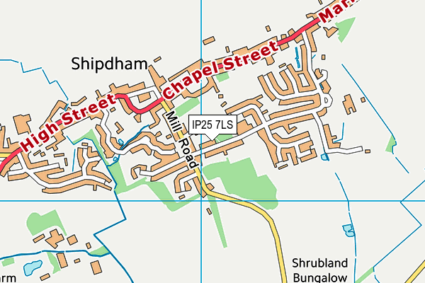 IP25 7LS map - OS VectorMap District (Ordnance Survey)