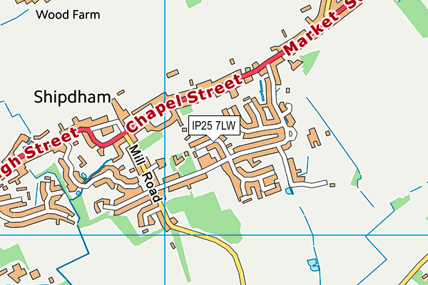 IP25 7LW map - OS VectorMap District (Ordnance Survey)