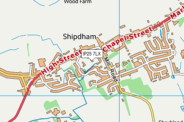 IP25 7LX map - OS VectorMap District (Ordnance Survey)