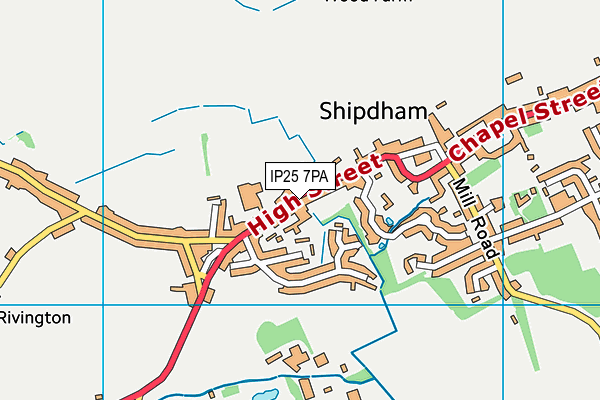 IP25 7PA map - OS VectorMap District (Ordnance Survey)