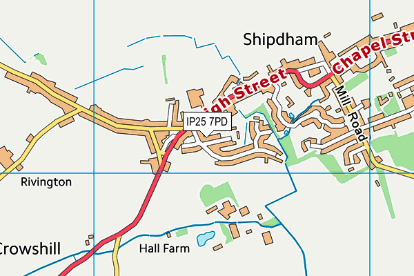 IP25 7PD map - OS VectorMap District (Ordnance Survey)