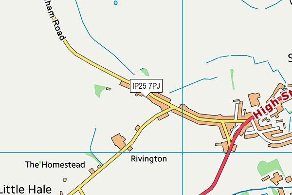 IP25 7PJ map - OS VectorMap District (Ordnance Survey)