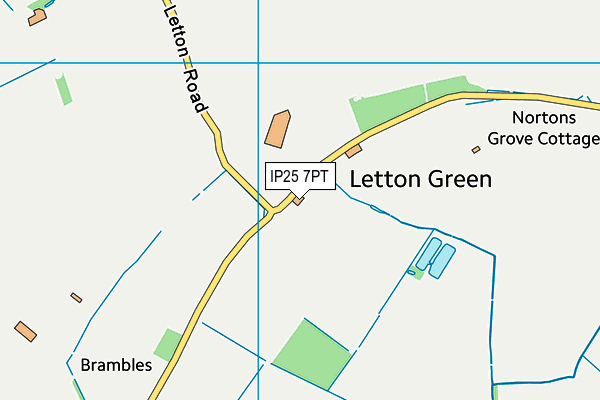 IP25 7PT map - OS VectorMap District (Ordnance Survey)