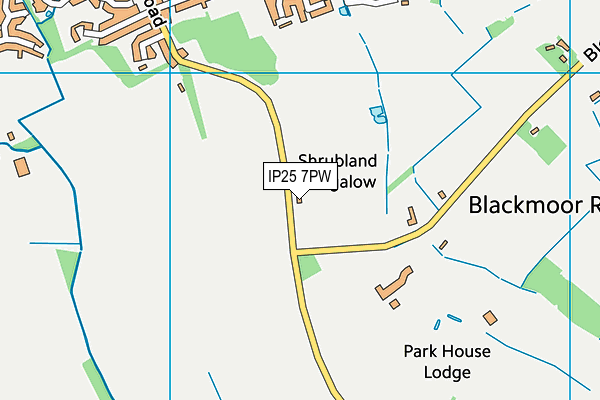 IP25 7PW map - OS VectorMap District (Ordnance Survey)