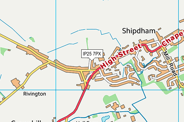 IP25 7PX map - OS VectorMap District (Ordnance Survey)