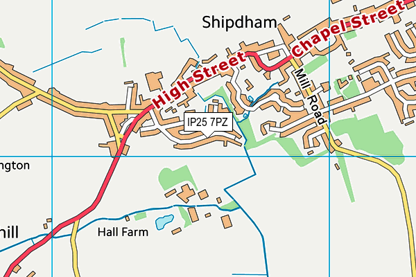 IP25 7PZ map - OS VectorMap District (Ordnance Survey)