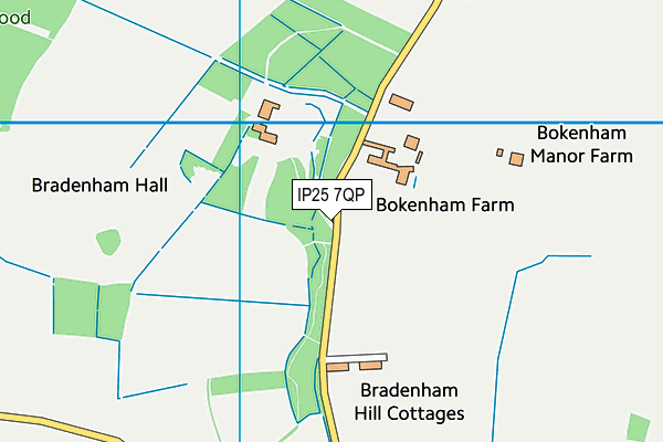 IP25 7QP map - OS VectorMap District (Ordnance Survey)