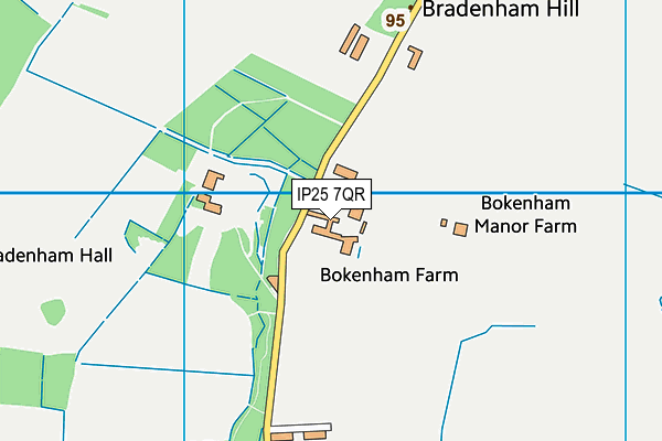 IP25 7QR map - OS VectorMap District (Ordnance Survey)