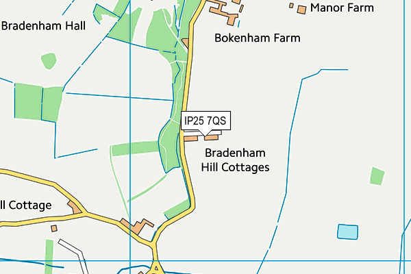 IP25 7QS map - OS VectorMap District (Ordnance Survey)