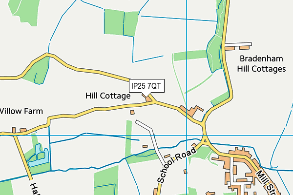 IP25 7QT map - OS VectorMap District (Ordnance Survey)