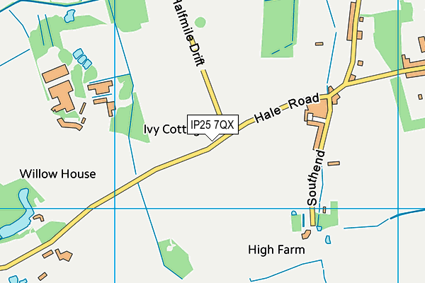 IP25 7QX map - OS VectorMap District (Ordnance Survey)