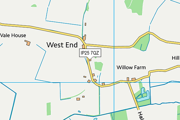 IP25 7QZ map - OS VectorMap District (Ordnance Survey)