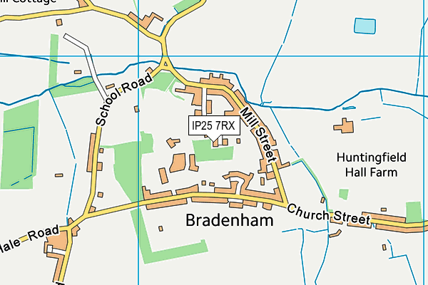 IP25 7RX map - OS VectorMap District (Ordnance Survey)