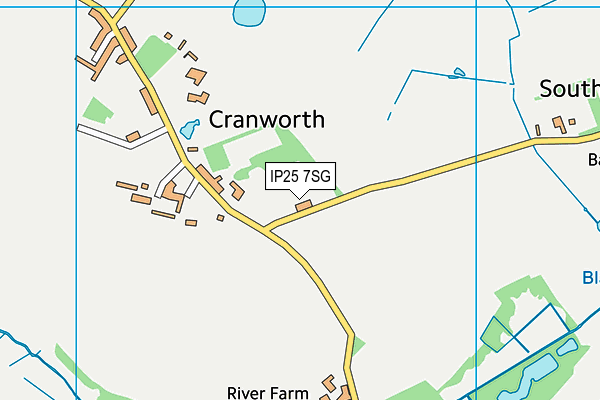 IP25 7SG map - OS VectorMap District (Ordnance Survey)