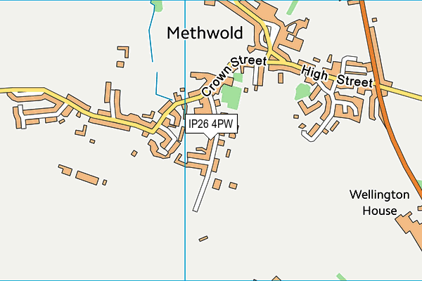 IP26 4PW map - OS VectorMap District (Ordnance Survey)