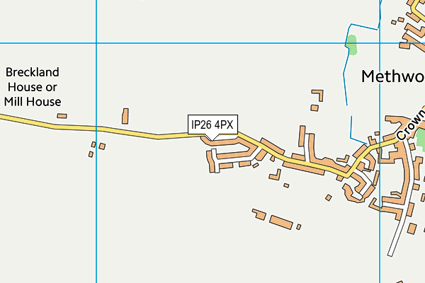 IP26 4PX map - OS VectorMap District (Ordnance Survey)