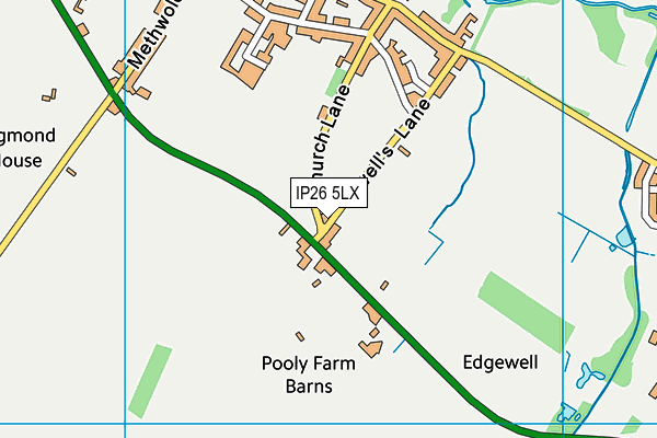 Hovells Lane Recreation Ground map (IP26 5lx) - OS VectorMap District (Ordnance Survey)