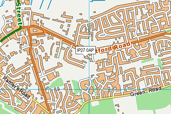 IP27 0AP map - OS VectorMap District (Ordnance Survey)