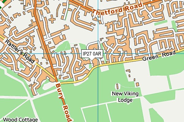 IP27 0AR map - OS VectorMap District (Ordnance Survey)