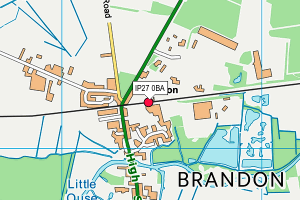 IP27 0BA map - OS VectorMap District (Ordnance Survey)