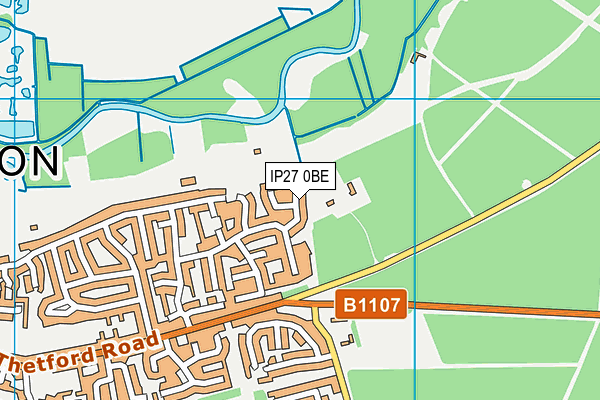 IP27 0BE map - OS VectorMap District (Ordnance Survey)