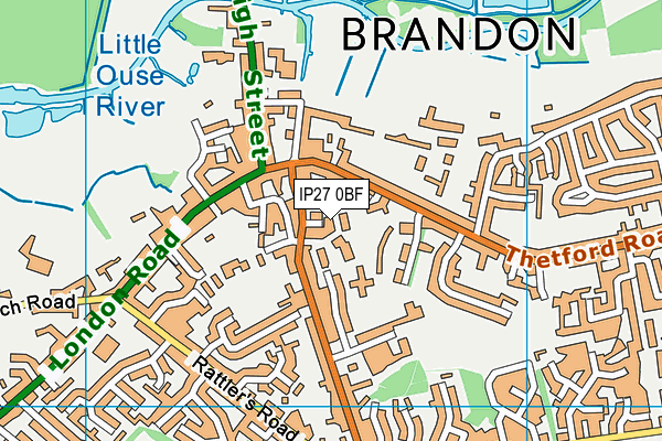 IP27 0BF map - OS VectorMap District (Ordnance Survey)