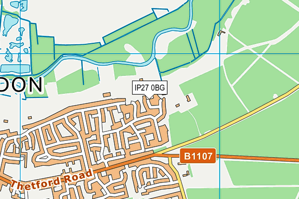 IP27 0BG map - OS VectorMap District (Ordnance Survey)