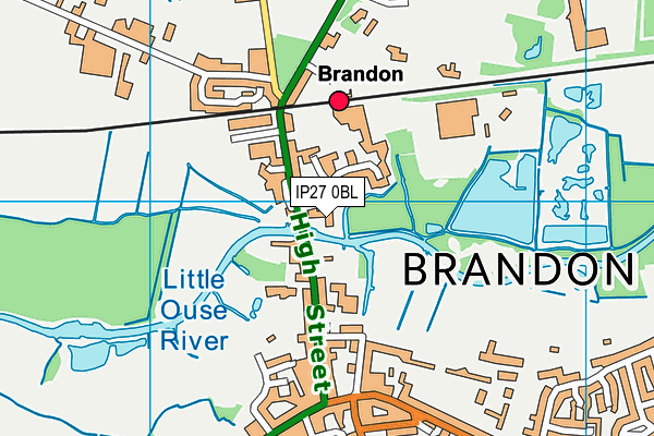 IP27 0BL map - OS VectorMap District (Ordnance Survey)