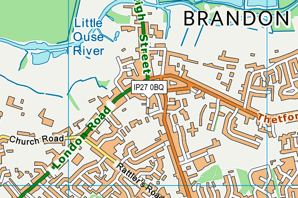 IP27 0BQ map - OS VectorMap District (Ordnance Survey)