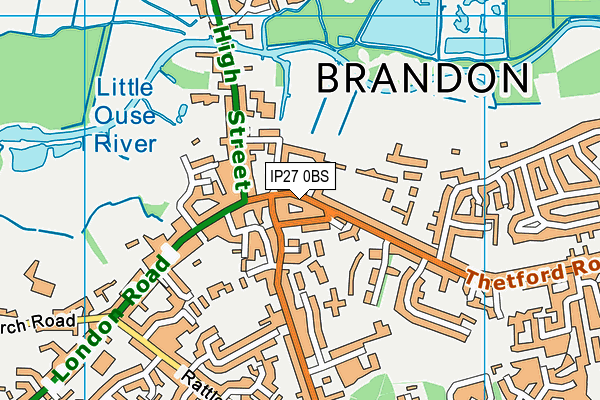 IP27 0BS map - OS VectorMap District (Ordnance Survey)