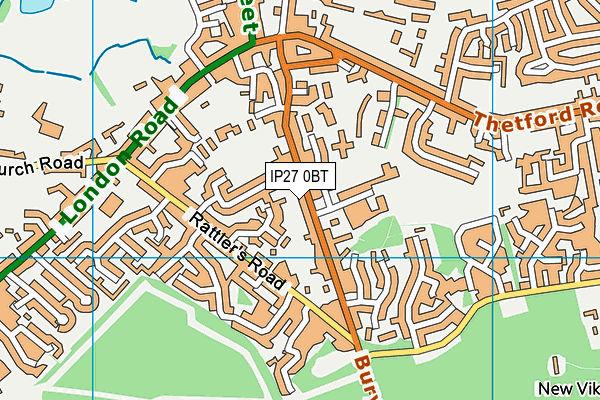 IP27 0BT map - OS VectorMap District (Ordnance Survey)