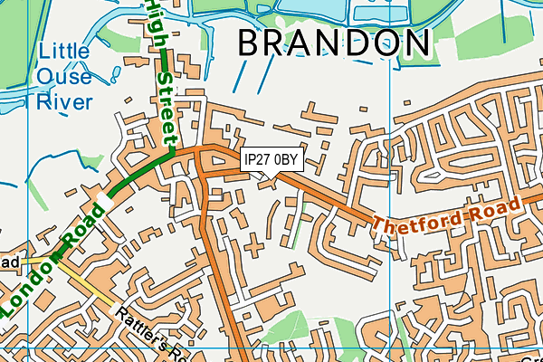 IP27 0BY map - OS VectorMap District (Ordnance Survey)