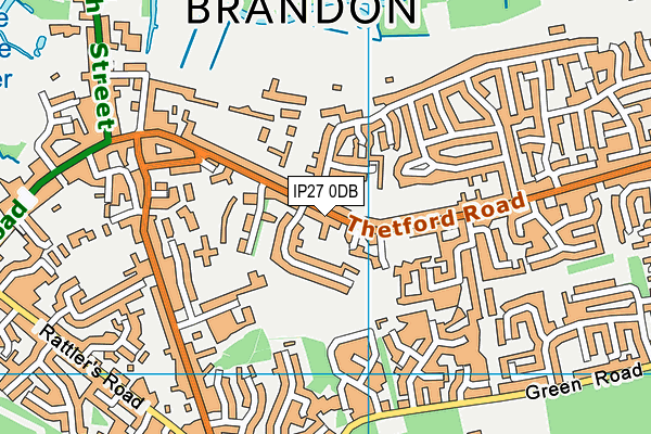 IP27 0DB map - OS VectorMap District (Ordnance Survey)