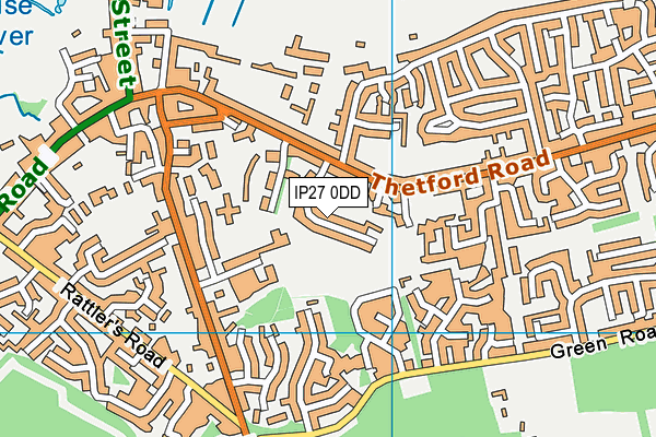 IP27 0DD map - OS VectorMap District (Ordnance Survey)