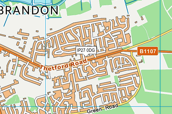 IP27 0DG map - OS VectorMap District (Ordnance Survey)