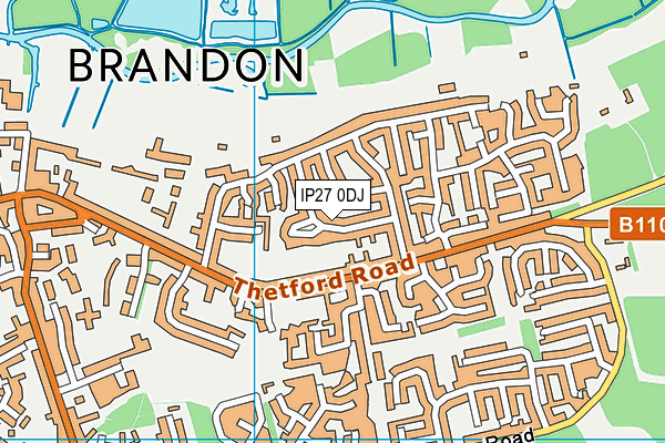 IP27 0DJ map - OS VectorMap District (Ordnance Survey)