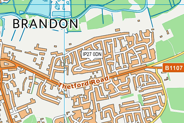 IP27 0DN map - OS VectorMap District (Ordnance Survey)