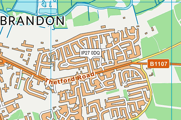 IP27 0DQ map - OS VectorMap District (Ordnance Survey)