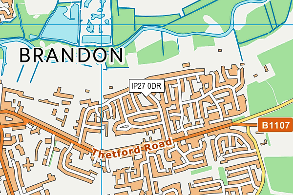 IP27 0DR map - OS VectorMap District (Ordnance Survey)