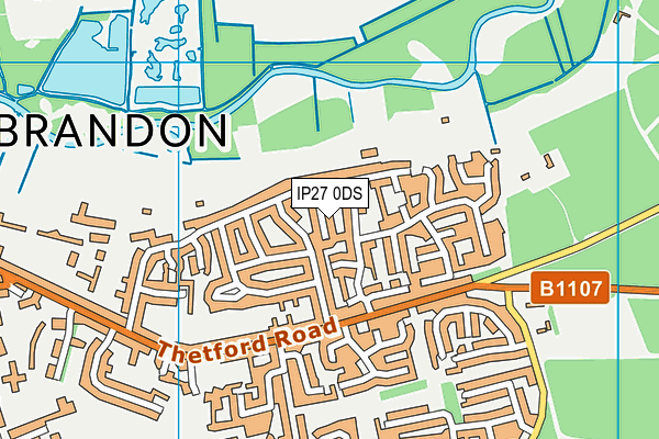 IP27 0DS map - OS VectorMap District (Ordnance Survey)