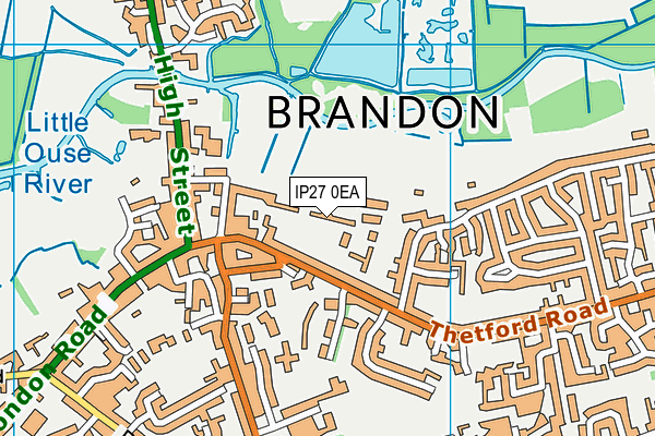 IP27 0EA map - OS VectorMap District (Ordnance Survey)