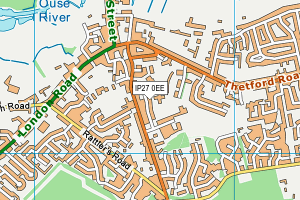 IP27 0EE map - OS VectorMap District (Ordnance Survey)