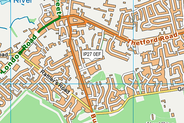 IP27 0EF map - OS VectorMap District (Ordnance Survey)