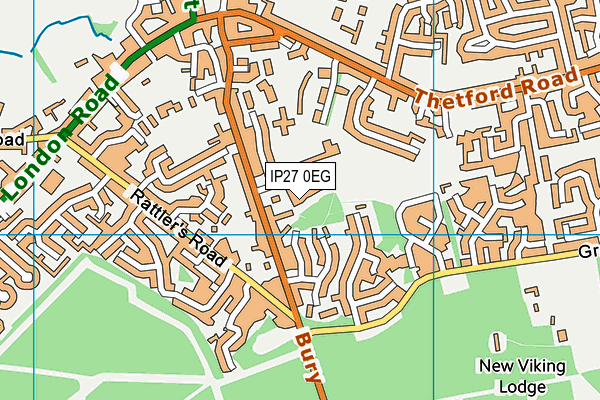 IP27 0EG map - OS VectorMap District (Ordnance Survey)