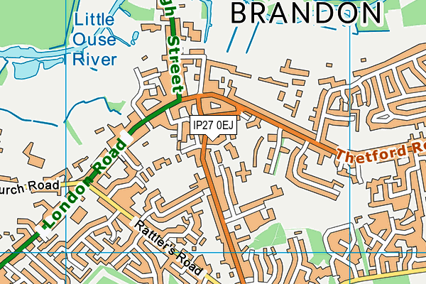 IP27 0EJ map - OS VectorMap District (Ordnance Survey)