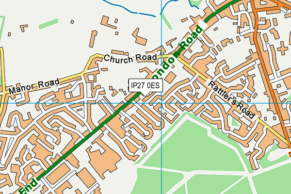 IP27 0ES map - OS VectorMap District (Ordnance Survey)