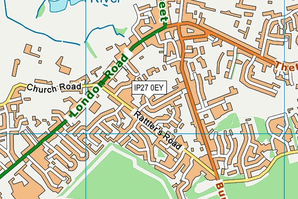 IP27 0EY map - OS VectorMap District (Ordnance Survey)